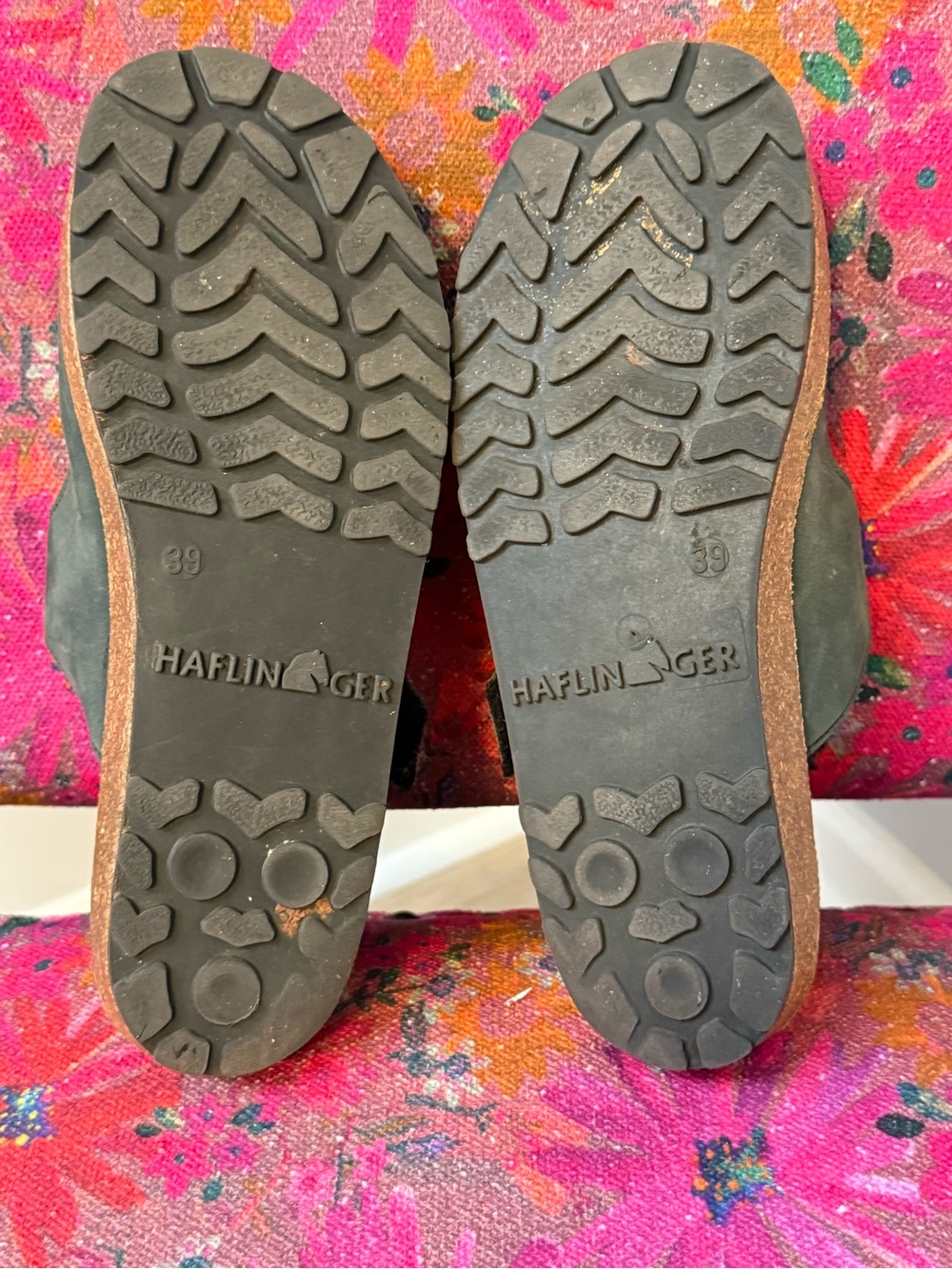 Haflinger Navy Blue Leather Nubuck Mary Jane Slide Sandals 39/8.5 - Picture 6 of 9